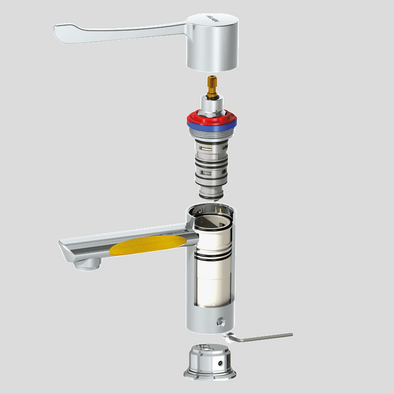SECURITHERM BIOCLIP thermostatic basin mixer