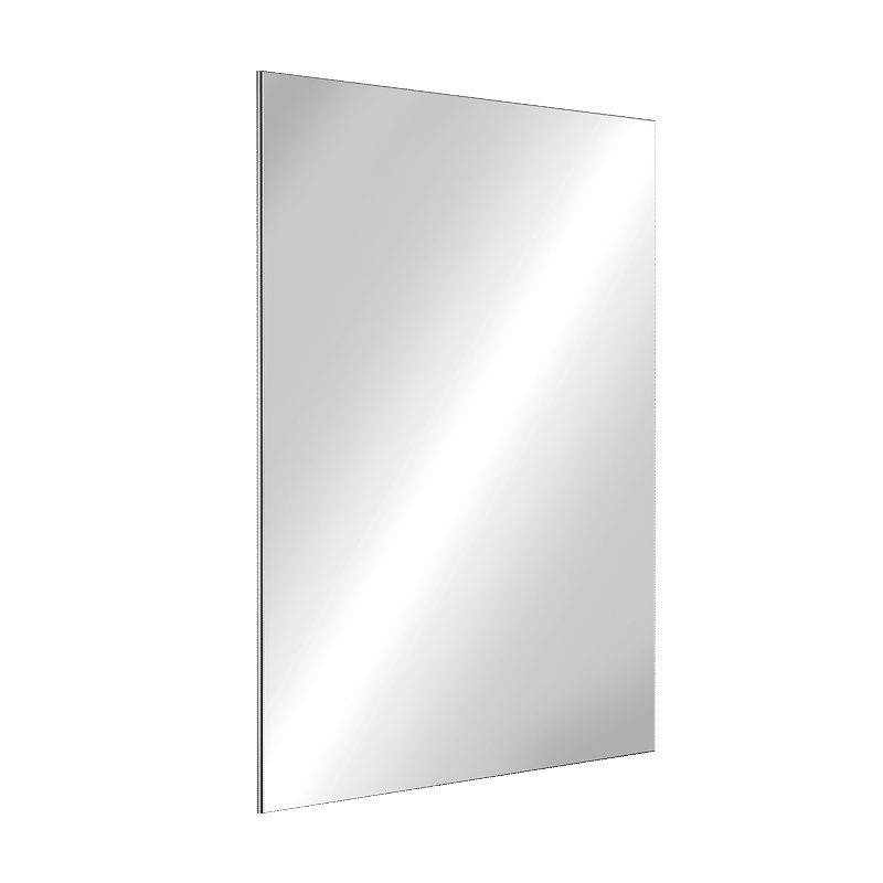 Rectangular stainless steel mirror, H. 600mm