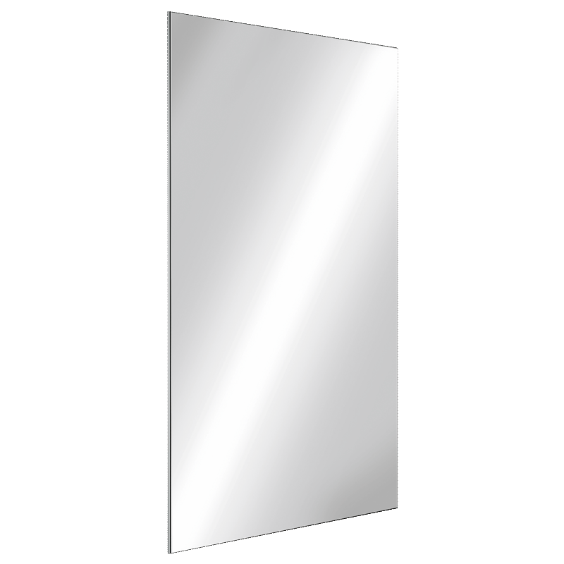 Rectangular stainless steel mirror, H. 1000mm