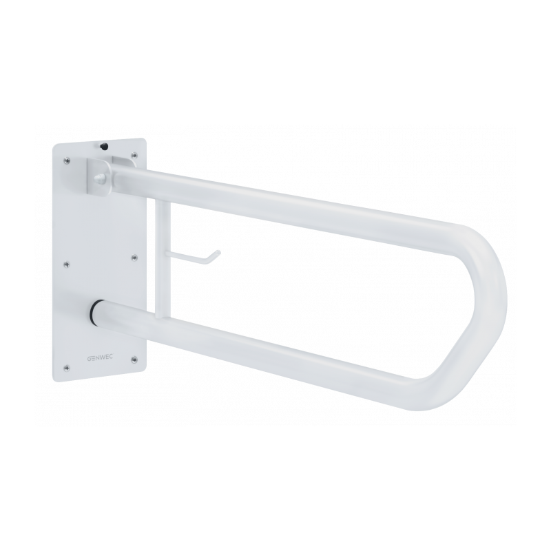 Folding bar 600mm w/paper dispenser white steel