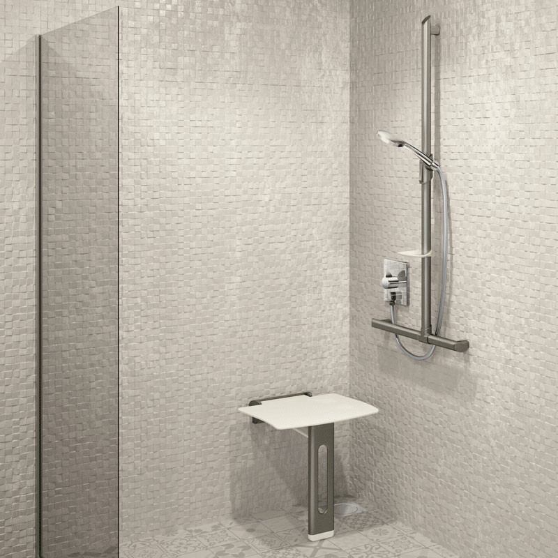 Be-line lift-up shower seat with leg