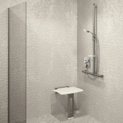 Wall-mounted shelf for showers to conceal fixings