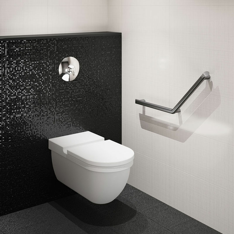 Be-line¨ anthracite angled grab bar 135¡, 400 x 400mm