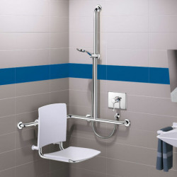 Comfort shower seat to hang on grab bars