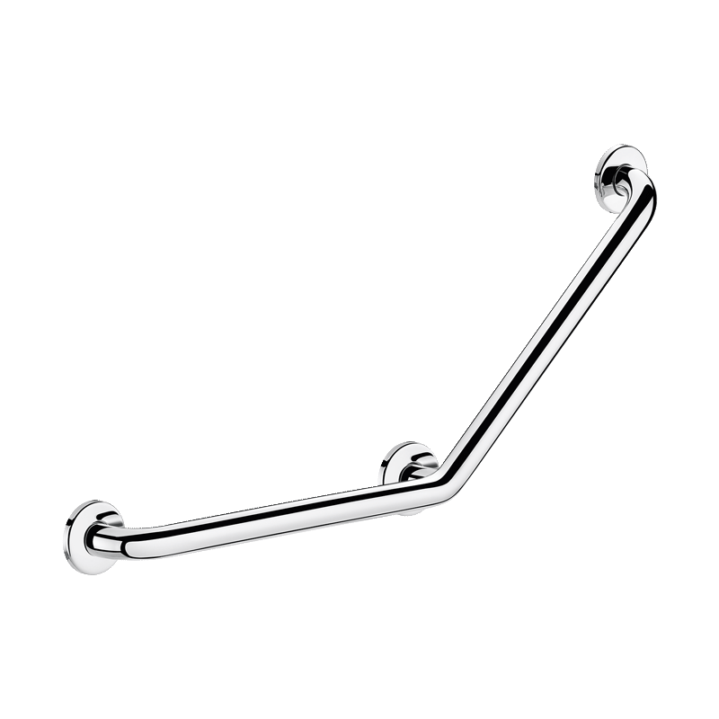 Angled stainless steel grab bar 135¡, bright, 400 x 400mm