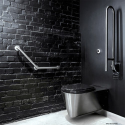 Angled stainless steel grab bar 135¡, satin, 400 x 400mm