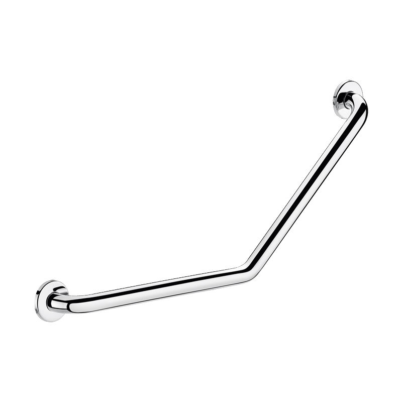 Angled stainless steel grab bar 135¡, bright, 400 x 400mm
