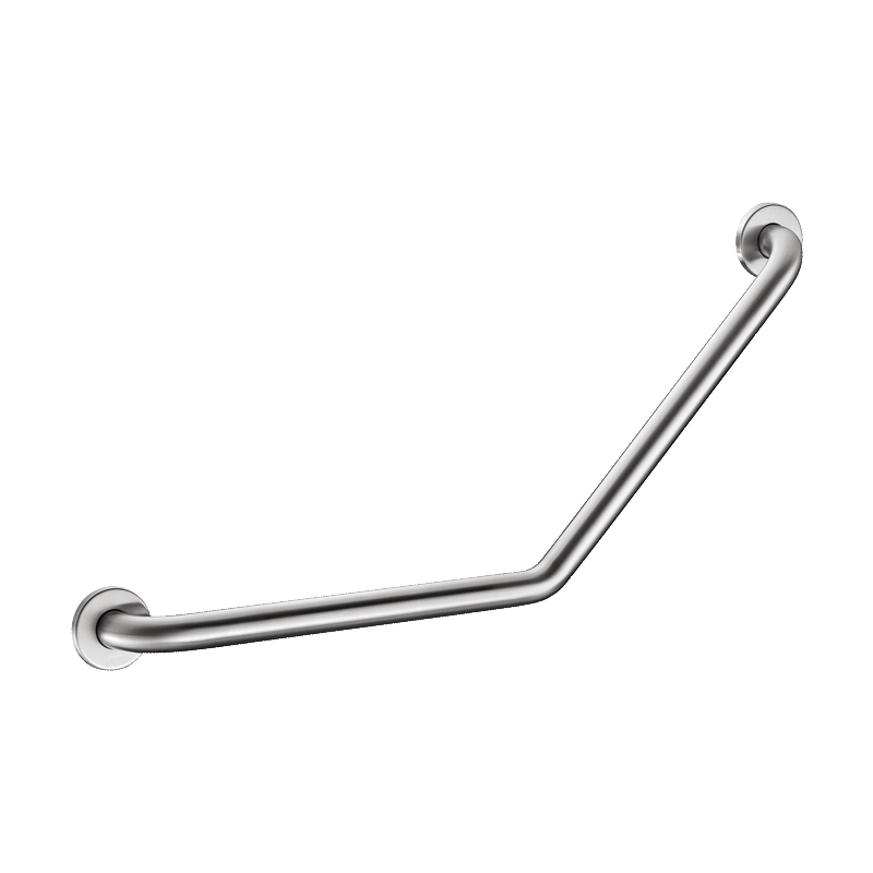 Angled stainless steel grab bar 135¡, satin, 400 x 400mm