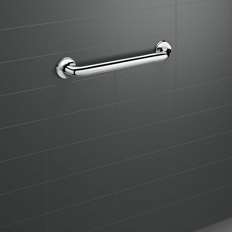 Straight stainless steel grab bar, bright, ¯ 25mm, 300mm