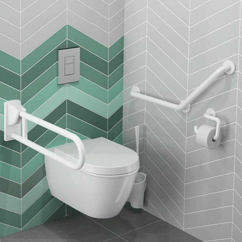 White anti-bacterial Nylon drop-down rail, L. 650mm