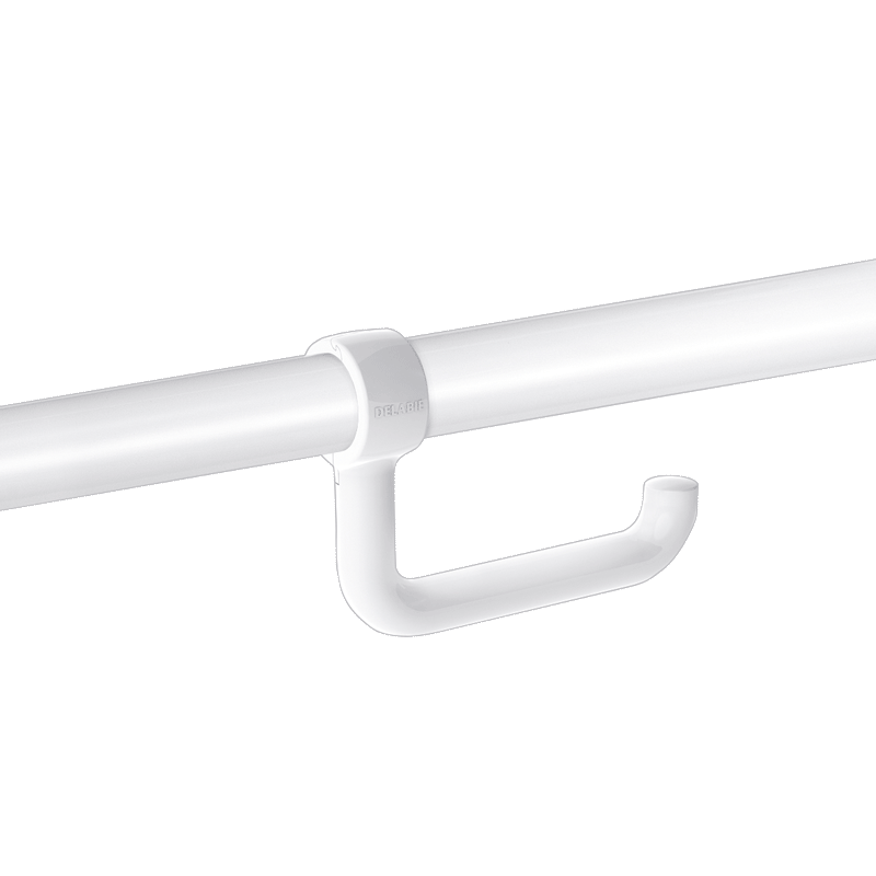 Toilet roll holder with spindle for ¯ 32mm and ¯ 34mm grab bars, white