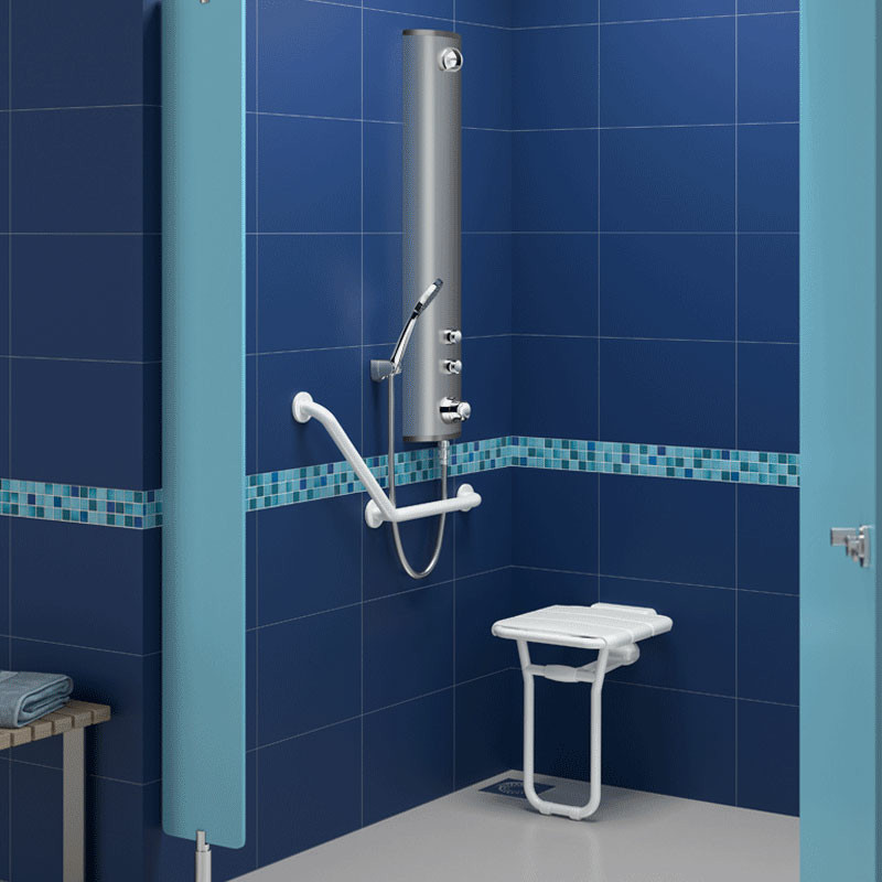 Lift-up shower seat, with ALU leg