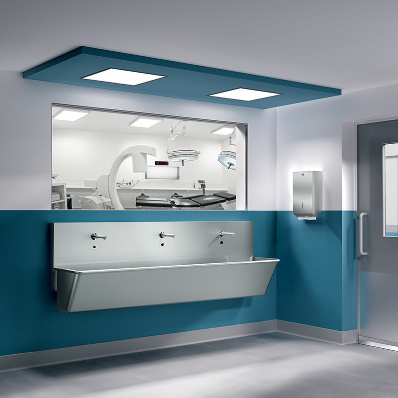 Wall-mounted paper towel dispenser, for 750 sheets