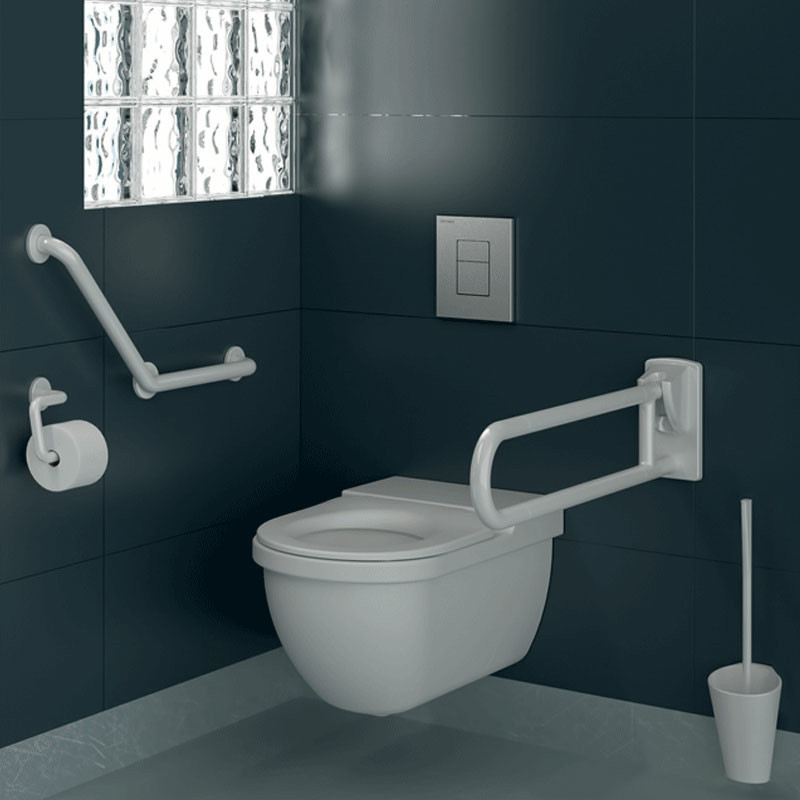 U-shaped toilet roll holder with spindle
