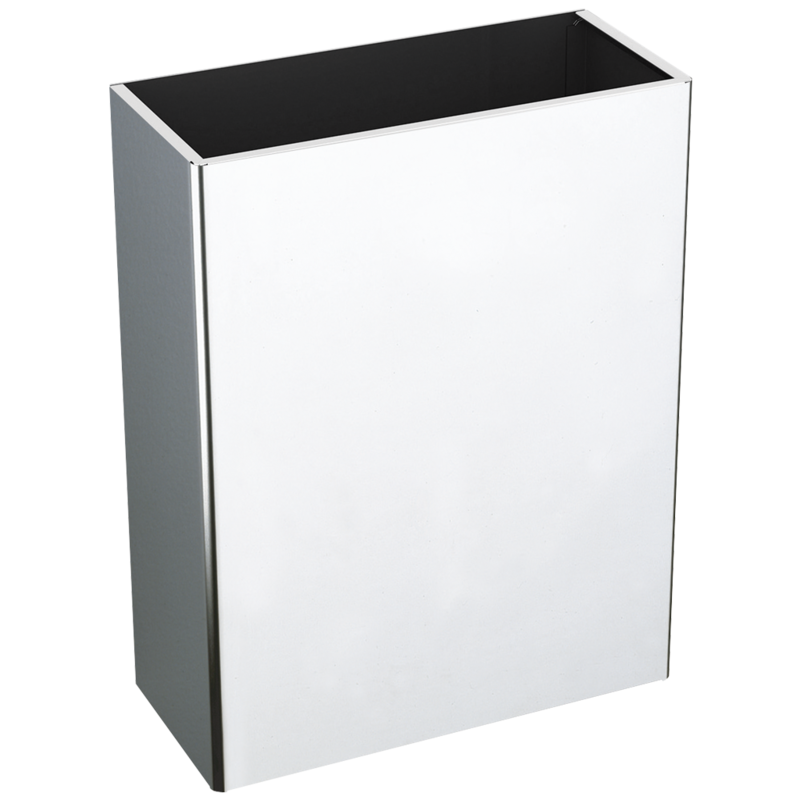 Wall-mounted 304 stainless steel bin, 38 litres