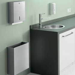 Wall-mounted 304 stainless steel bin, 25 litres