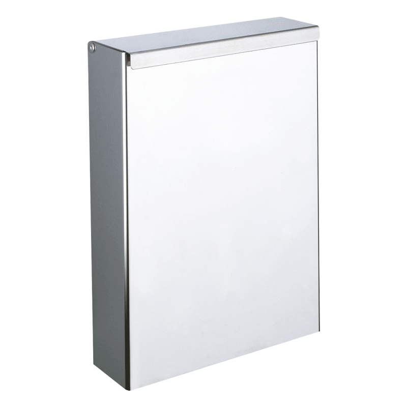 Wall-mounted stainless steel bin with lid, 4.5 litres