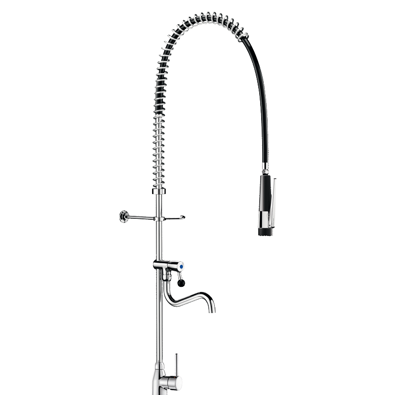 Single hole pre-rinse set with mixer