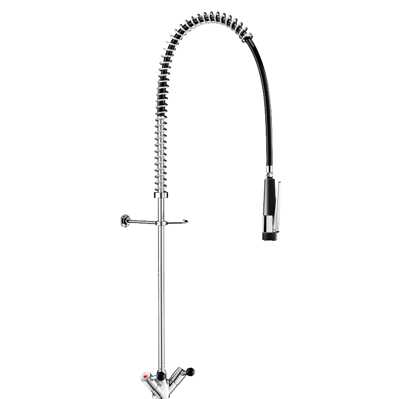 Single hole pre-rinse mixer set