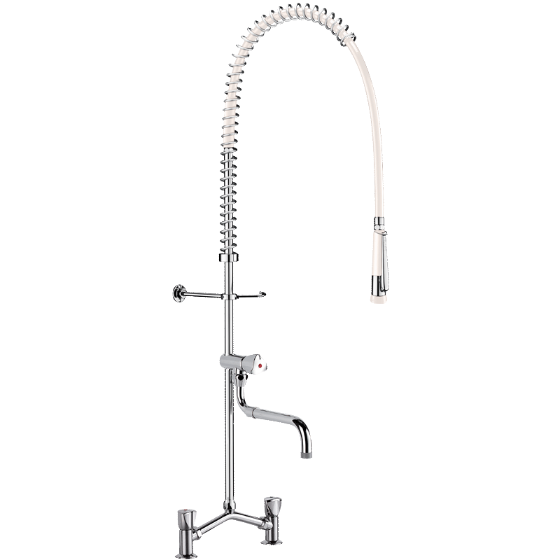 Twin hole pre-rinse set with mixer