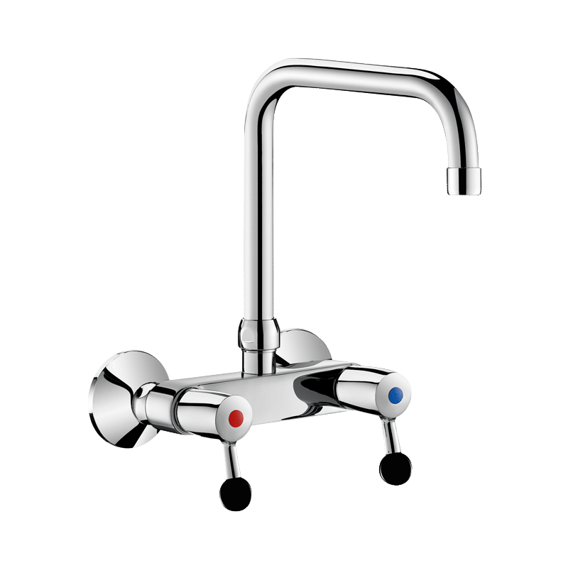 Wall-mounted twin hole mixer - 60 lpm