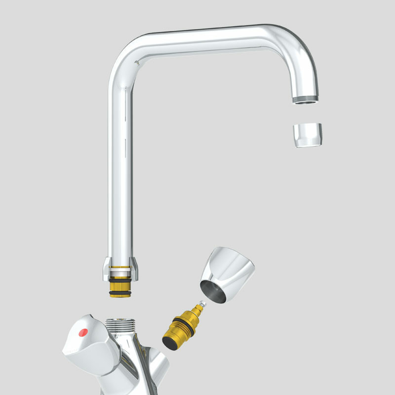 Deck-mounted single hole mixer - 45 lpm