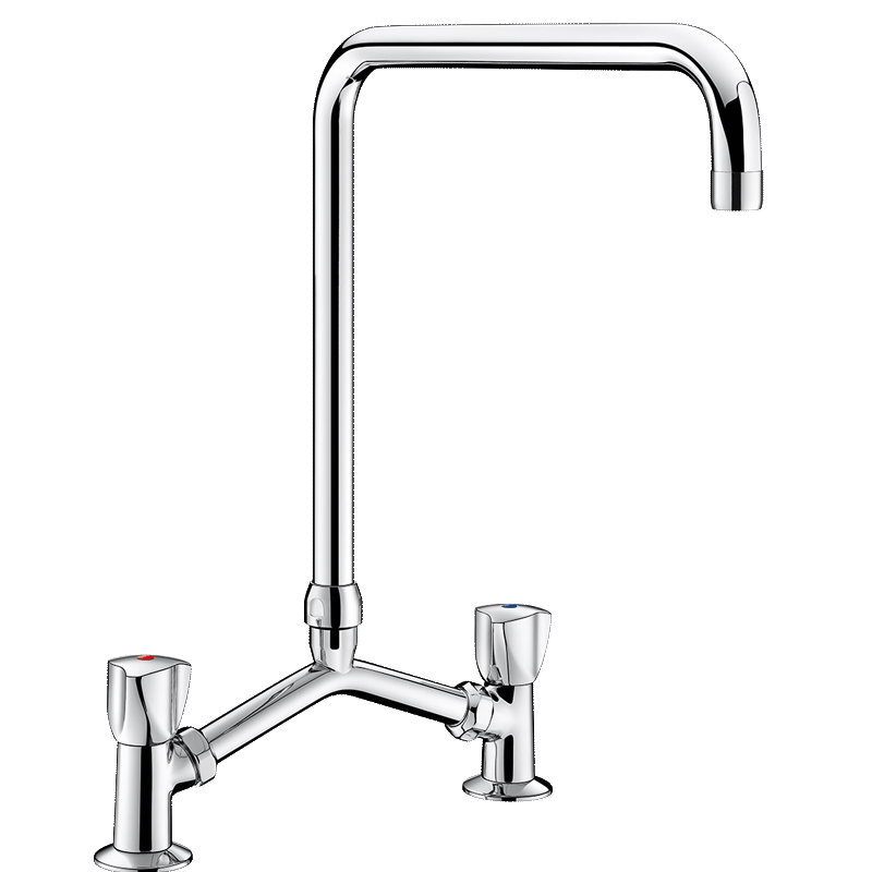 Deck-mounted twin hole mixer - 45 lpm