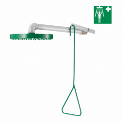 Wall-mounted safety shower