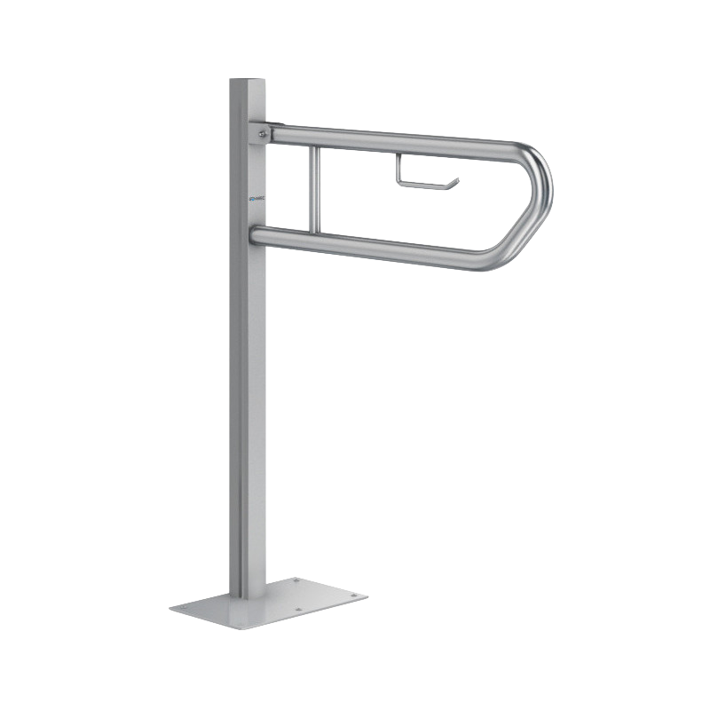 Folding bar 750mm floor support stainless steel polished