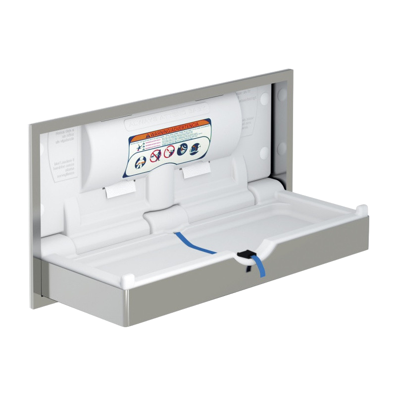 Baby change station stainless steel recessed