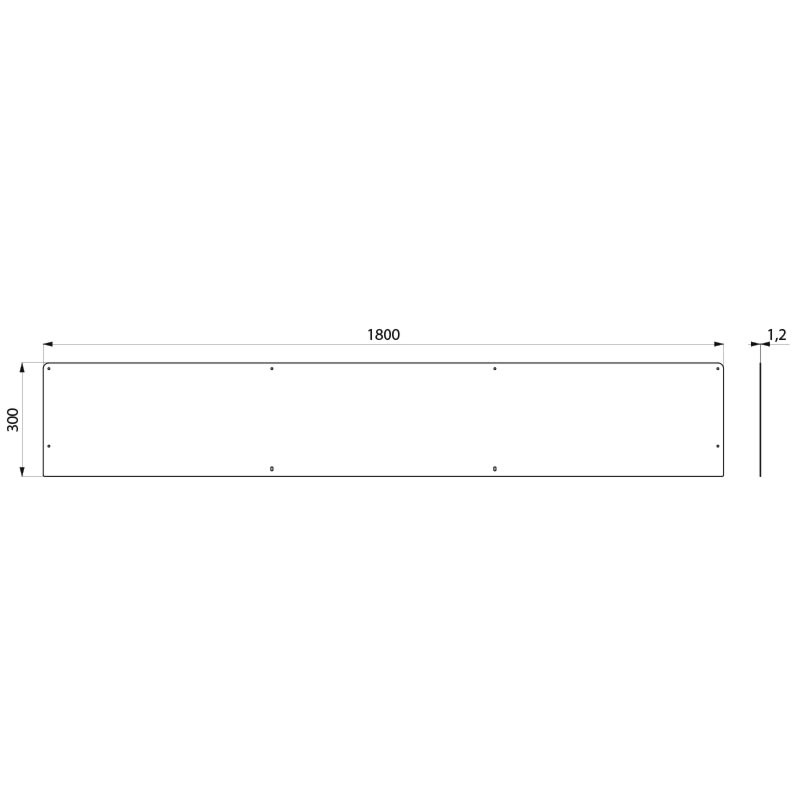 Splashback 1800mm for CANAL wash trough - scheme