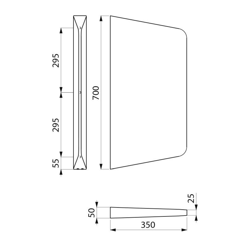 LISO urinal divider for wall-mounting - scheme