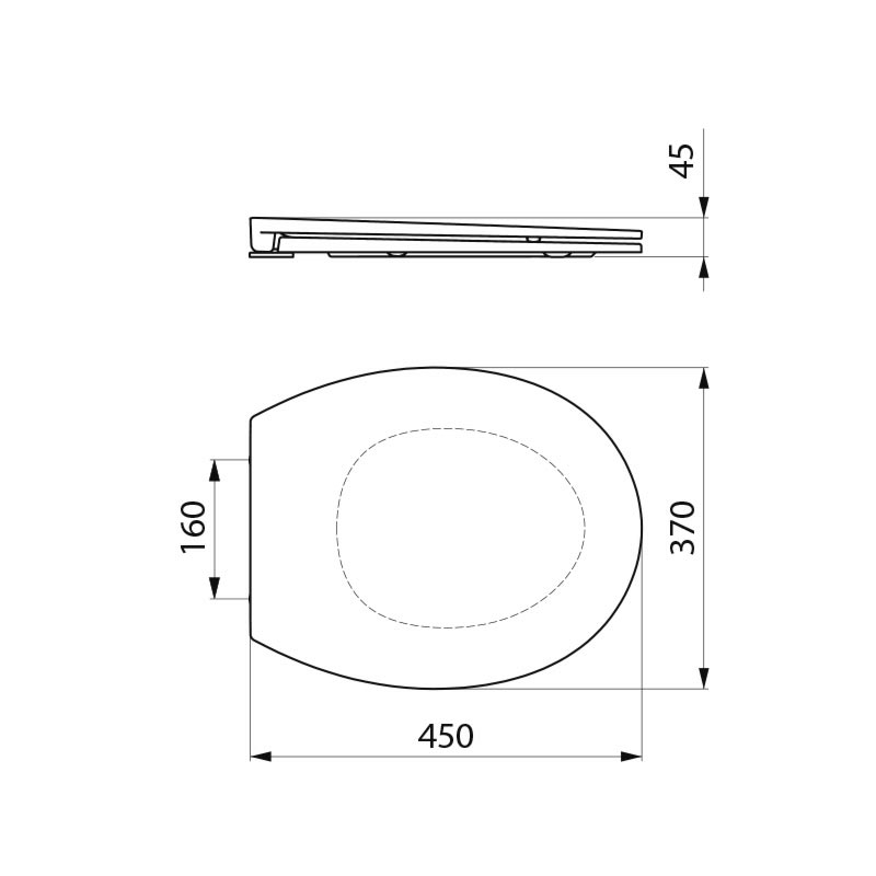 Slimline toilet seat lid - scheme