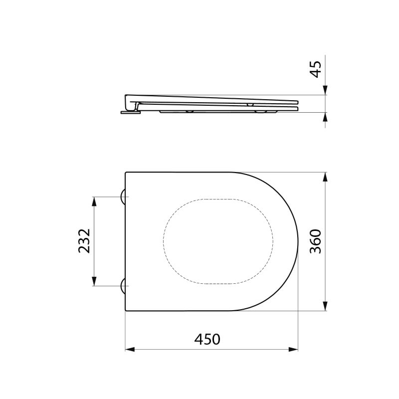 Slimline toilet seat lid - scheme