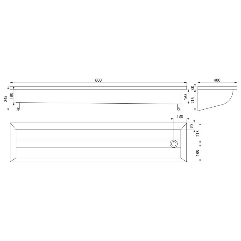 CANAL wall-mounted wash trough - scheme