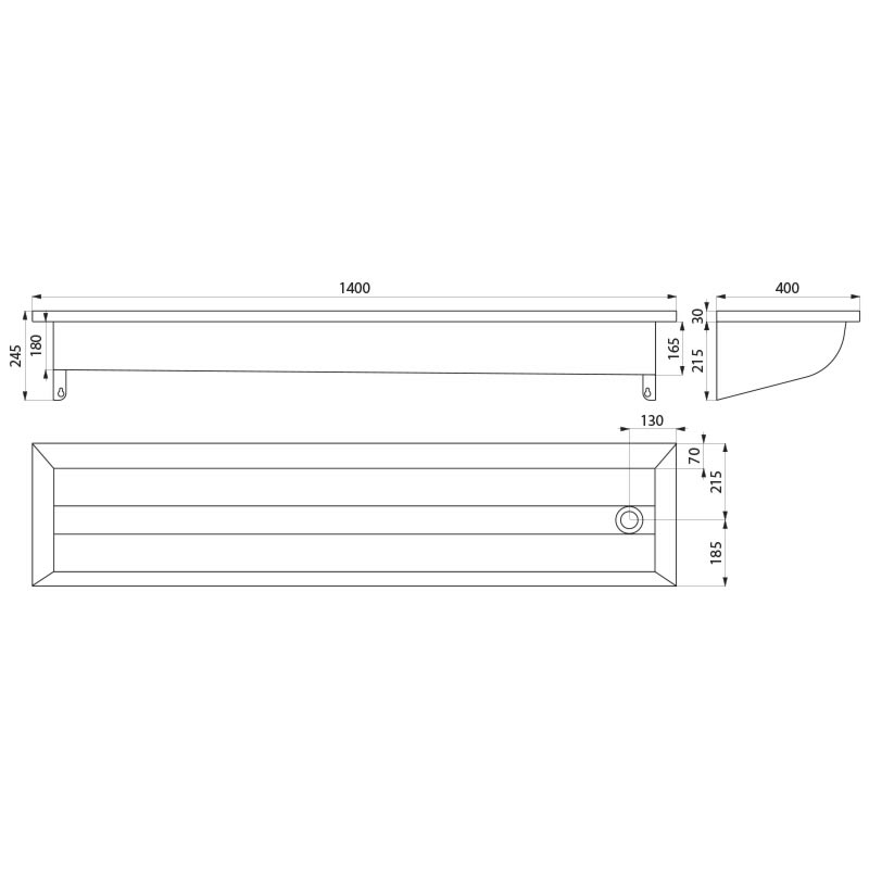 CANAL wall-mounted wash trough - scheme