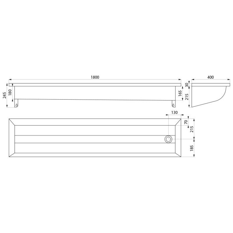 CANAL wall-mounted wash trough - scheme