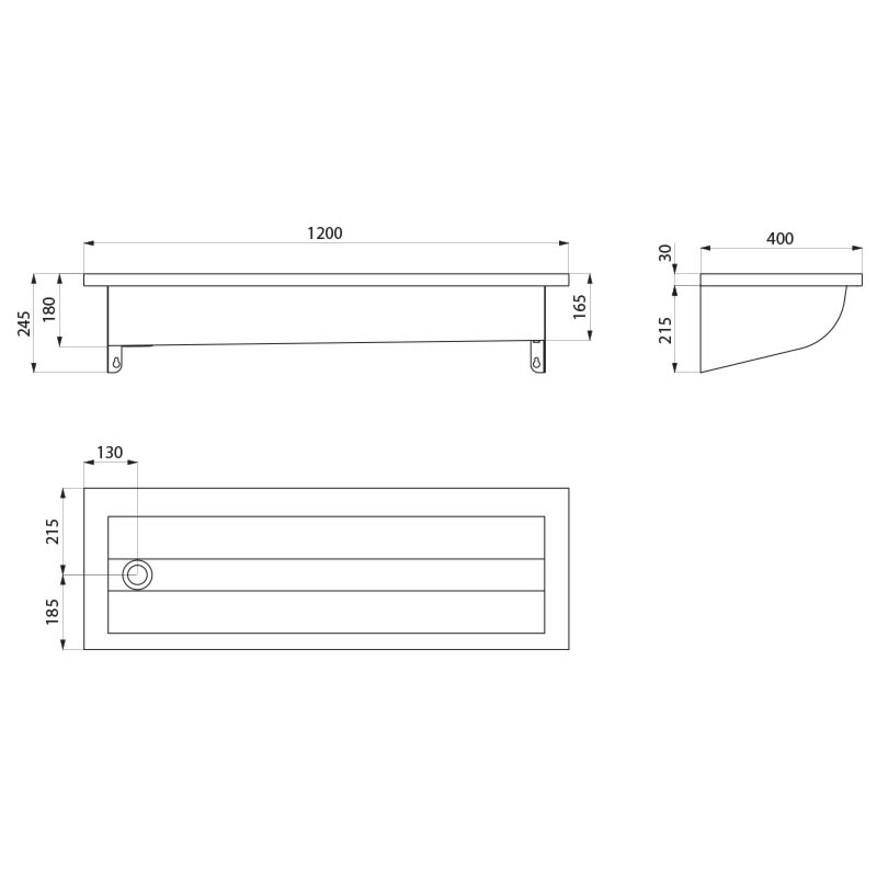 CANAL wall-mounted wash trough - scheme