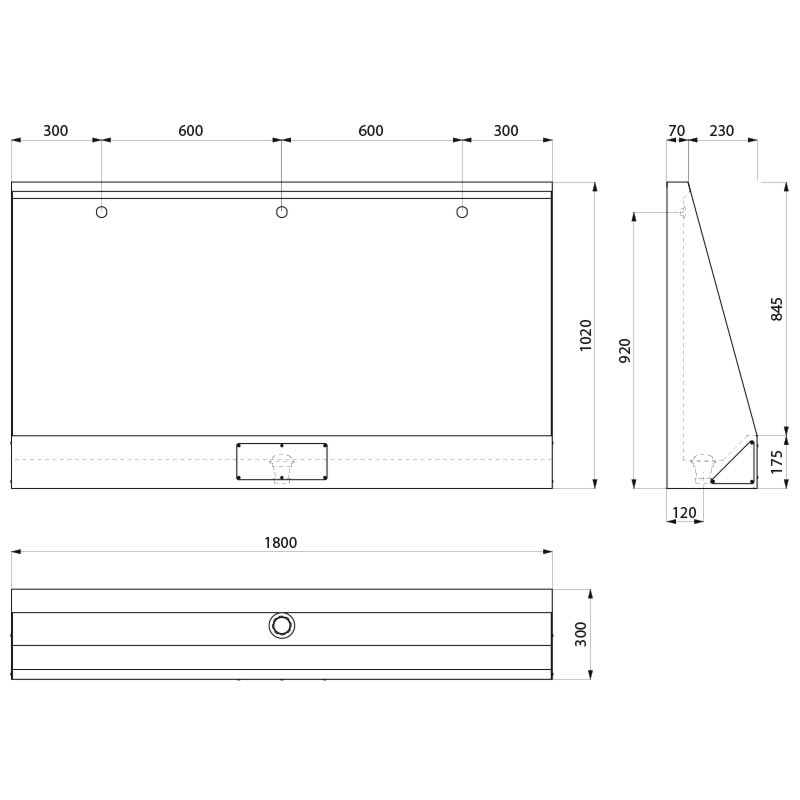 LP trough urinal - scheme