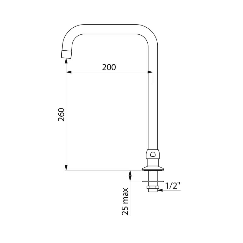Swivelling, tubular spout - scheme