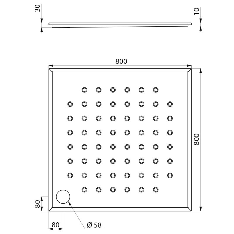 PMR recessed shower tray - scheme