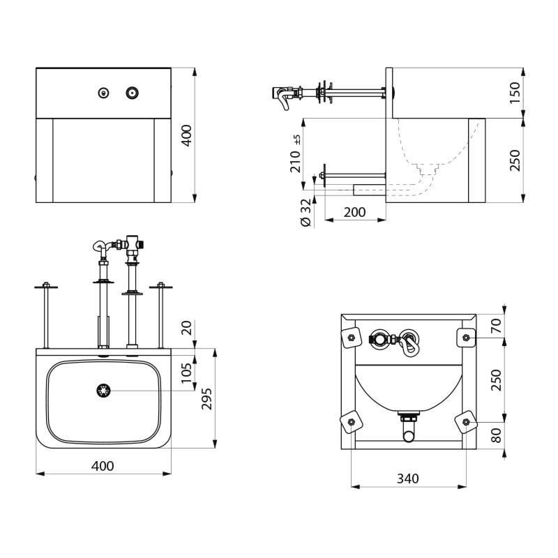 TEK TC washbasin - scheme