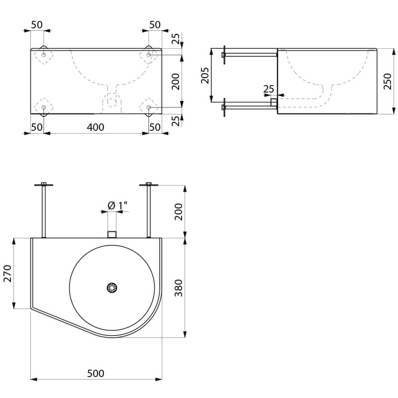 DUO S TC R washbasin - scheme