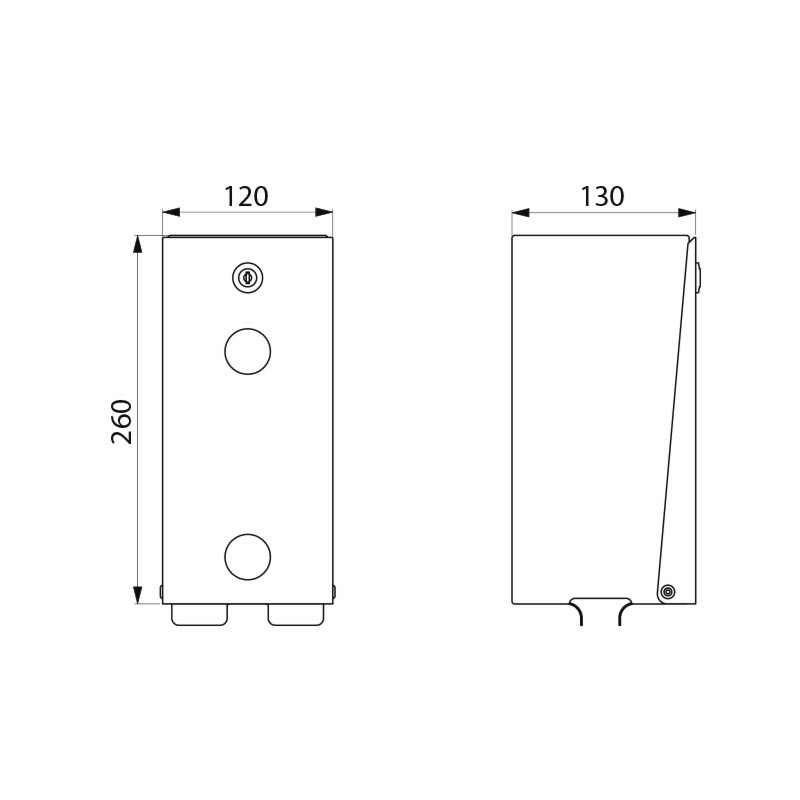 Toilet paper dispenser for 2 rolls - scheme