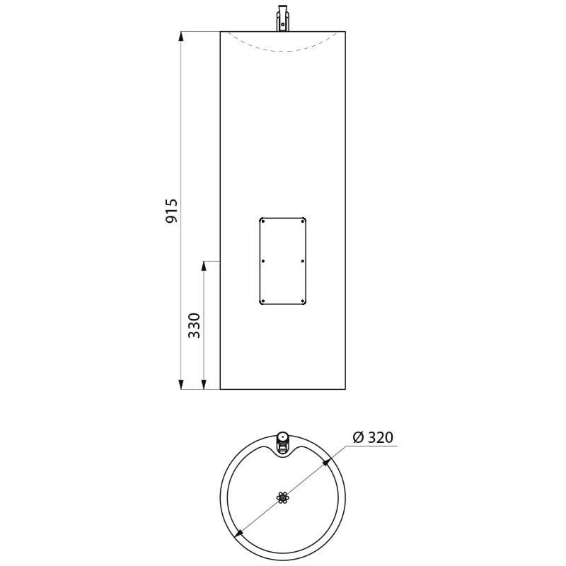 Floor-standing ILHA drinking fountain - scheme