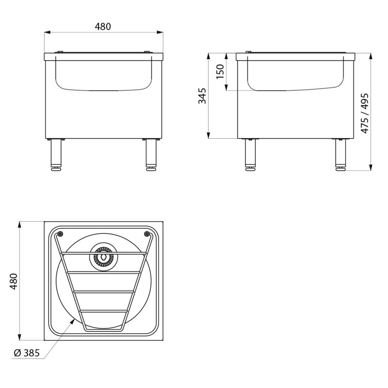 Floor-standing disposal sink - scheme