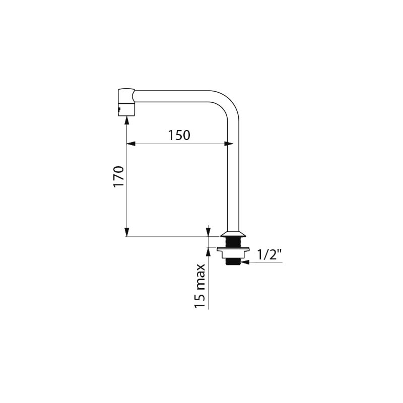 Fixed tubular spout - scheme