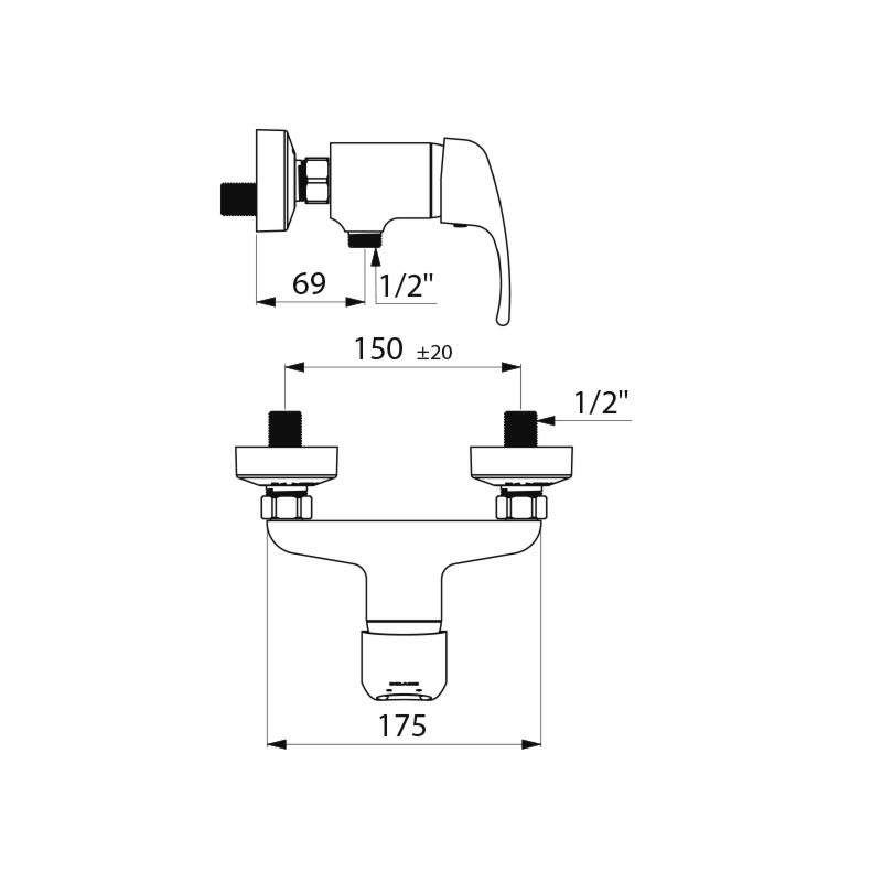 SECURITHERM EP pressure-balancing shower mixer - scheme