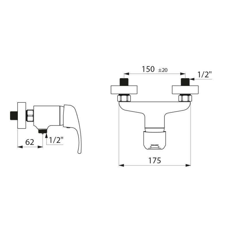 SECURITHERM EP pressure-balancing shower mixer - scheme