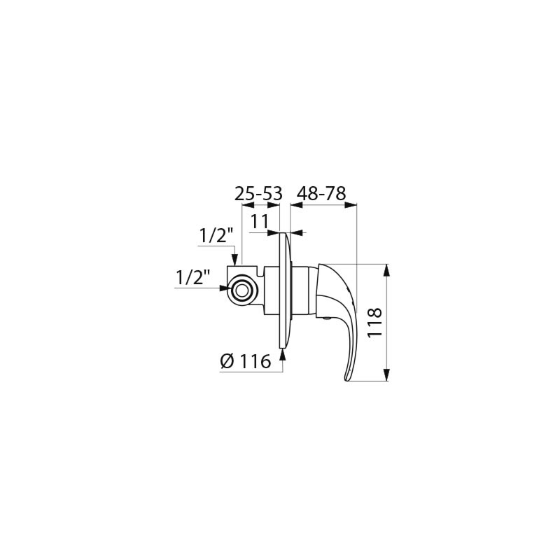Mechanical shower mixer - scheme